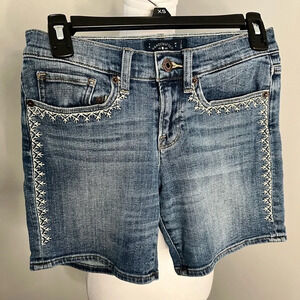 Lucky brand lace design denim bermuda shorts blue size‎ 00